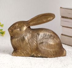 Beautiful Brown Finish Rabbit Statue Made of Brass