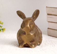 Beautiful Brown Finish Rabbit Statue Made of Brass