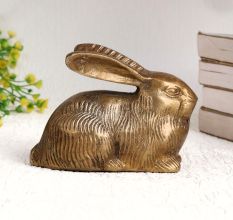 Beautiful Brown Finish Rabbit Statue Made of Brass