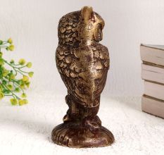 Handmade Antique Brown Brass Owl Statue for Decor