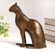 Handcrafted Finest Brass Cat Statue for Home Decor