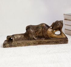Handmade Brass Statue of Buddha Sleeping for Decor