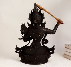 Handmade Buddhist Deity Manjushri Brass Statue for Worship