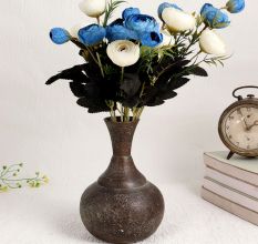 Vintage Brass Flower Pot in Surahi Shape for Decor