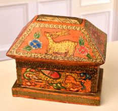 Colourful Wooden Box Engraved with Beautiful Designs