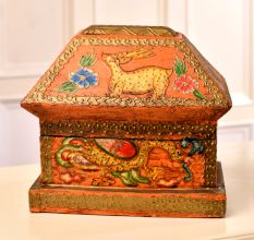 Colourful Wooden Box Engraved with Beautiful Designs