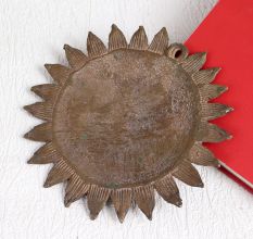 Handcrafted Brass Sun God Wall Hanging in Tribal Art