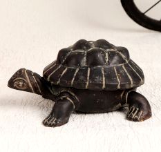 Vintage Brass Turtle Yantra in Dark Finish for Decor