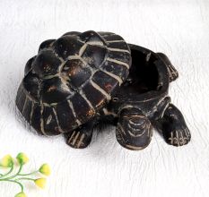 Vintage Brass Turtle Yantra in Dark Finish for Decor