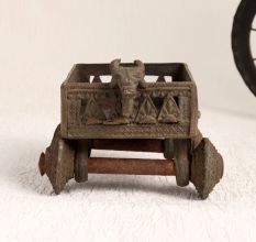 Vintage Brass Cart with Four Wheels in Tribal Art