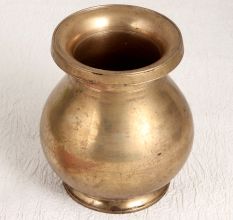 Antique Brown Brass Holy Water Pot in South Indian Art