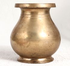 Antique Brown Brass Holy Water Pot in South Indian Art