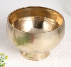 Handmade Shiny Golden Brass Bowl for Home Decor