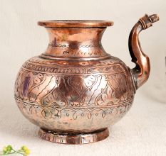 Handcrafted Premium Copper Water Pot in Islamic Art