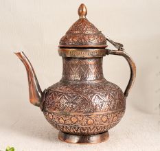 Handmade Copper Kettle in Islamic Art for Decoration