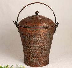 Islamic Art Copper Bucket for Home & Office Decoration