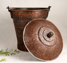 Islamic Art Copper Bucket for Home & Office Decoration