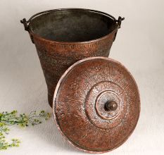 Islamic Art Copper Bucket for Home & Office Decoration