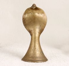 Vintage Brass Cobra Head Statue in Brown Finish