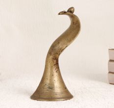 Vintage Brass Cobra Head Statue in Brown Finish