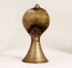 Vintage Brass Cobra Head Statue in Brown Finish