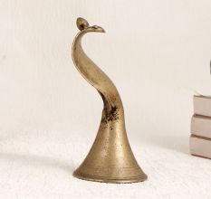 Vintage Brass Cobra Head Statue in Brown Finish