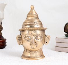 Premium Brass Goddess Parvati Head Plate for Prayer