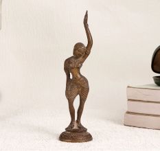 Vintage Finest Brass Lady Statue in Dancing Pose for Decor