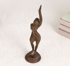 Vintage Finest Brass Lady Statue in Dancing Pose for Decor