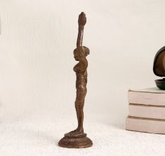 Vintage Finest Brass Lady Statue in Dancing Pose for Decor