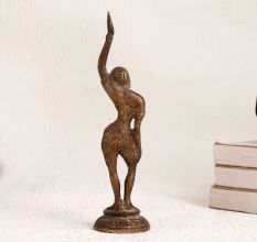 Vintage Finest Brass Lady Statue in Dancing Pose for Decor