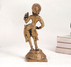 Handcrafted Brass Statue of Lady Standing for Decoration