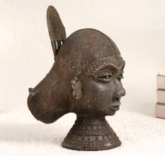 Holy Brass Goddess Parvati Head Statue from Odisha