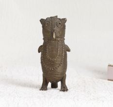 Brown Finish Owl Statue Made of Finest Brass for Decor