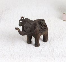Antique Brown Elephant Statue Made of High-Quality Brass