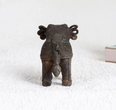 Antique Brown Elephant Statue Made of High-Quality Brass