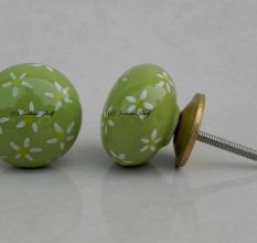 Lime Tiny Flower Knob (1)