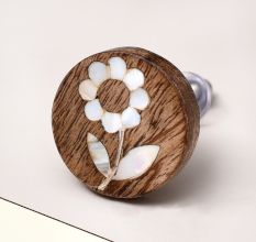 Engraved Flower Drawer Knobs for Dresser and Cabinet