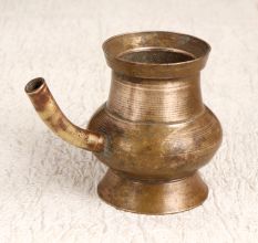 Vintage South Indian Brass Water Pot with Spout for Decor
