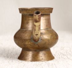 Vintage South Indian Brass Water Pot with Spout for Decor
