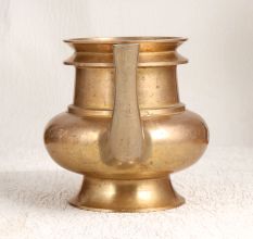 Handmade Golden Brass Water Pot with Spout for Prayer