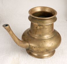 Handcrafted Brown Finish Holy Water Pot with Spout