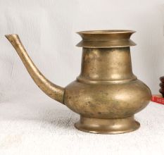 Handcrafted Brown Finish Holy Water Pot with Spout