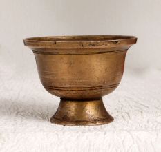 South Indian Vintage Kumkum Cup in Antique Brown Finish