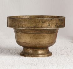 Antique Brown Kumkum Bowl Made of High-Quality Brass