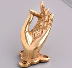 Handmade Mudra Brass Drawer Handle in Golden Finish