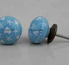 Turquoise Heart Flat Knob (1)