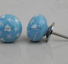 Turquoise Heart Flat Knob (1)