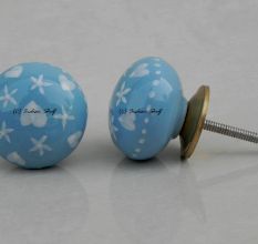 Turquoise Heart Flat Knob (1)