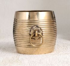 Handmade Shiny Golden Measurement Pot Made of Brass